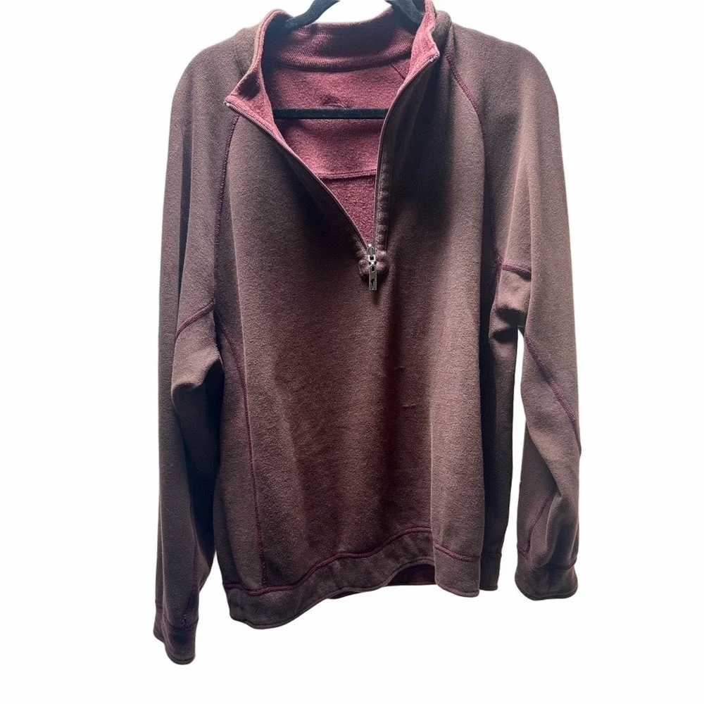 Burgundy/Brown reversible Tommy Bahama 1/4 Zip Men’s  Sweater
